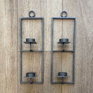 Metal Wall Candle Holders - Pair